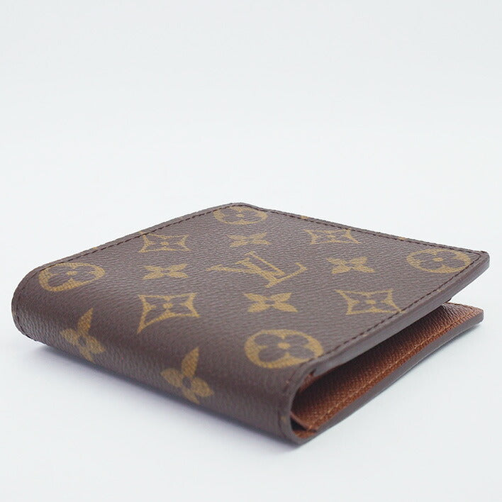 [返回确定] [像新的]路易·威登（Louis Vuitton）Portofoille Marco Monogram M61675男士[Bi -fold Wallet]