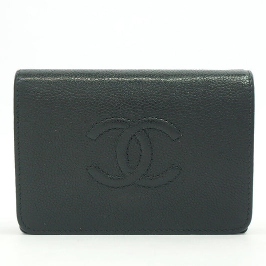 [返回确定] [二手] [美丽的商品] Chanel W Hook cc徽标紧凑型钱包可可A70796女士[bi -fold Wallet] [Gooda Poins]
