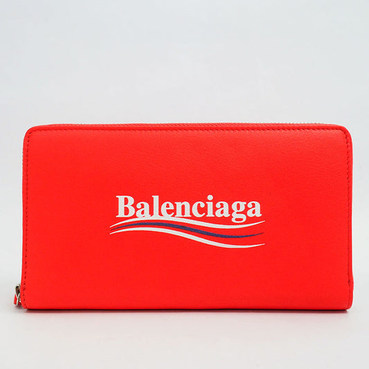 [像新的] Balenciaga圆形拉链长钱包徽标银支每天516362女士[长钱包]