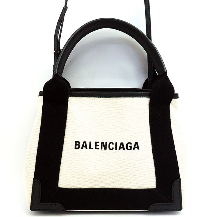 [美丽的商品] Balenciaga XS 2Way Canvasu肩袋带有袋海军Caba 390346女士[手袋]