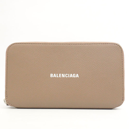[美丽的商品] Balenciaga徽标圆形紧固件银支594290女士[长钱包]