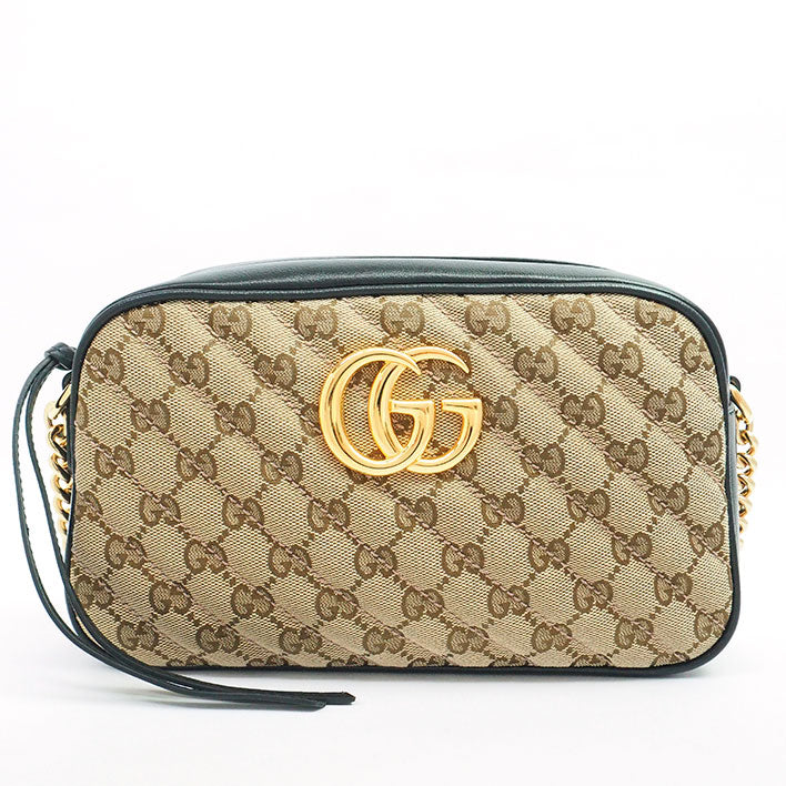 [美容] Gucci GG Marmont小型链肩黄金GG帆布447632 ・486628女士[肩带]