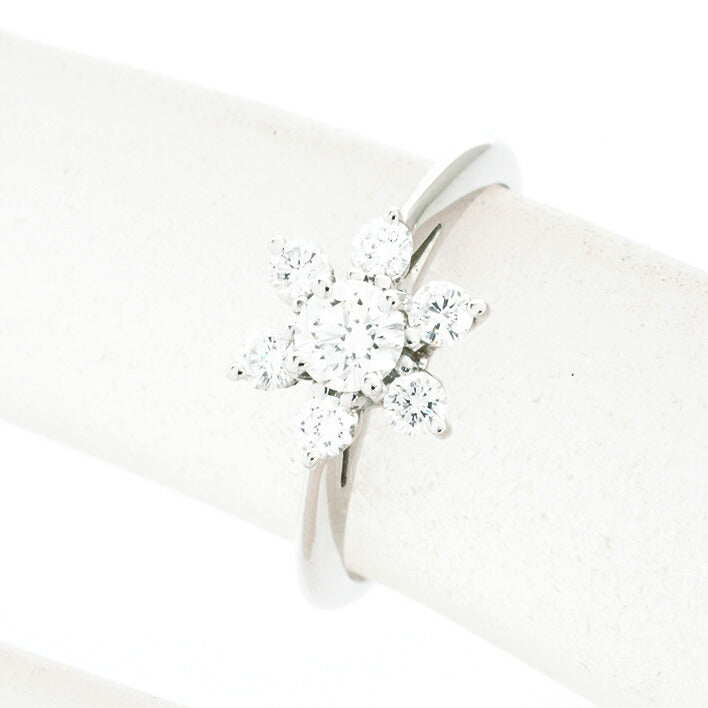 [返回OK] Tiffany Ring Ring Flower Motif Diamond Ring Platinum 950品牌Tiffany＆Co。