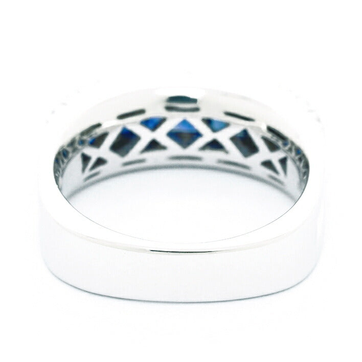 [返回OK] Damiani Ring Ring Ring Ring Ring Sapphire钻石正方形环18金色白金13品牌Damiani礼物礼物免费送货