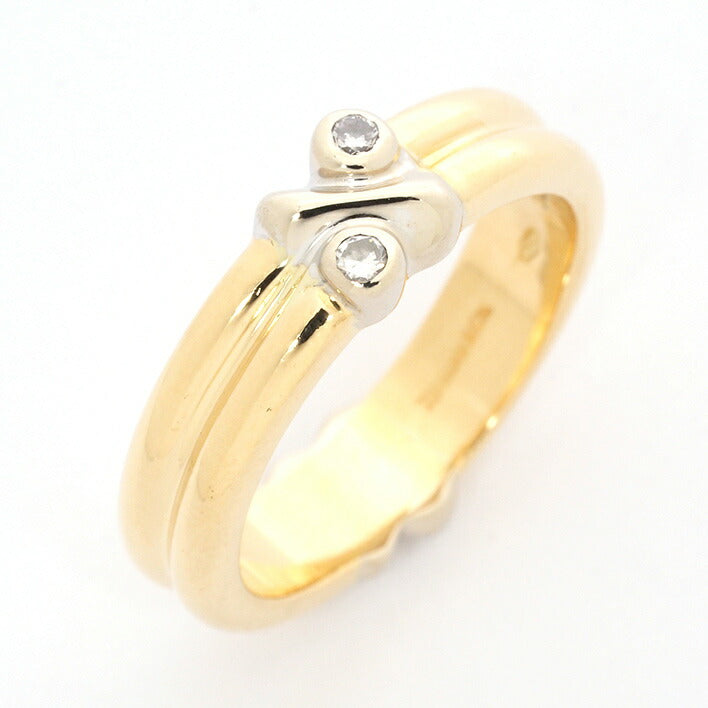 [返回确定] [新成品]蒂芙尼戒指2P钻石戒指18金黄金/18金黄金13号品牌Tiffany＆Co。免费送货用过的礼物出席