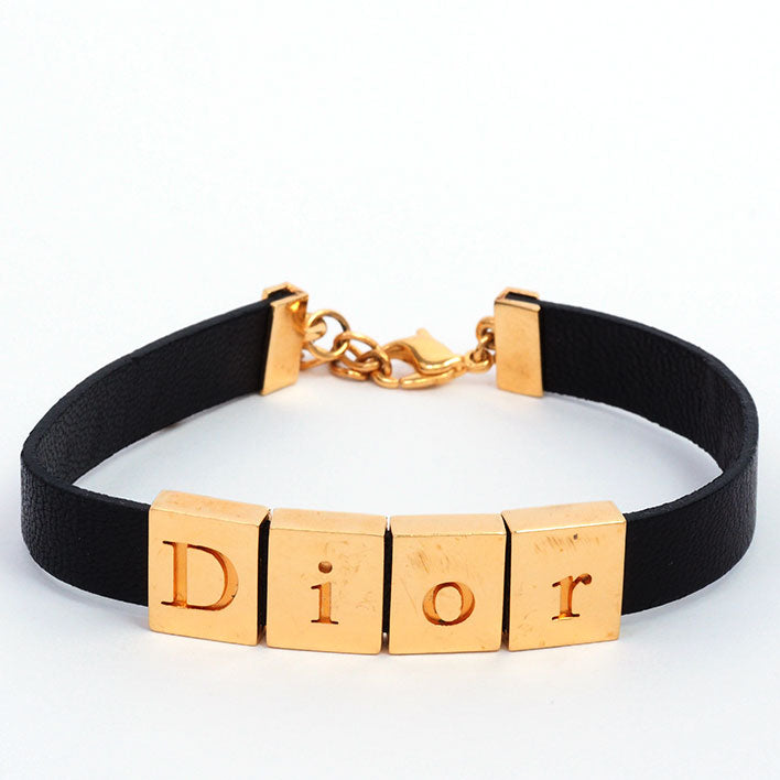 [返回OK]克里斯蒂安·迪奥（Christian Dior）金色金色金属逻辑器[手镯]