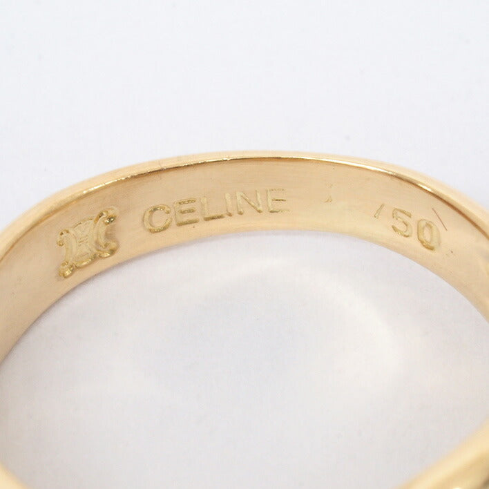 [return ok] [新完成]席琳·鲁比（Celine Ruby） - 风格的宝石徽标环K18YG 4号[ring]