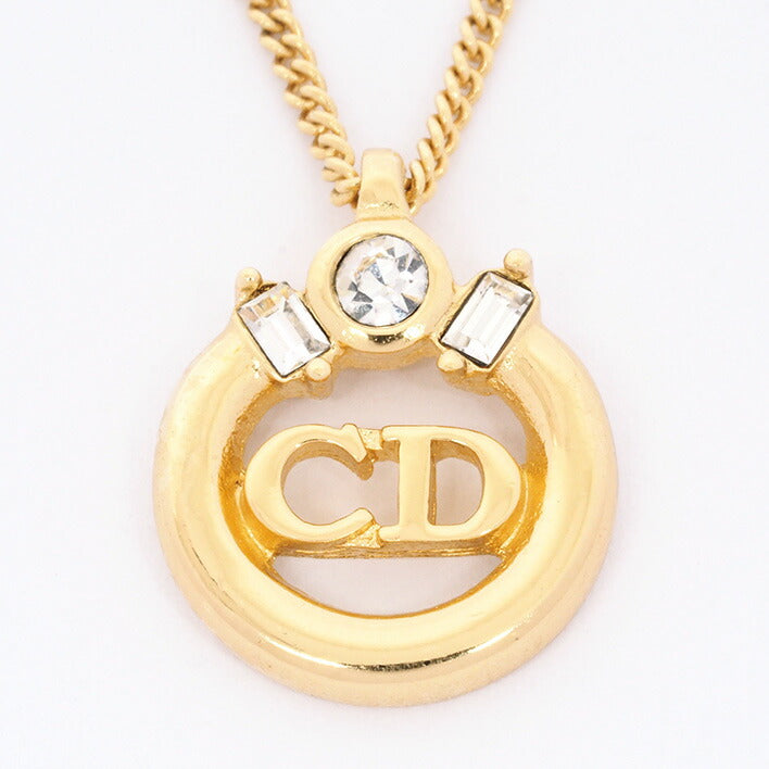 [返回OK] Christian Dior Bijou CD徽标作品圆形金色[吊坠]