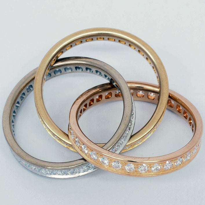 [新完成]卡地亚三位一体三个手镯全食戒指K18WG/k18yg/k18pg 53 [ring]