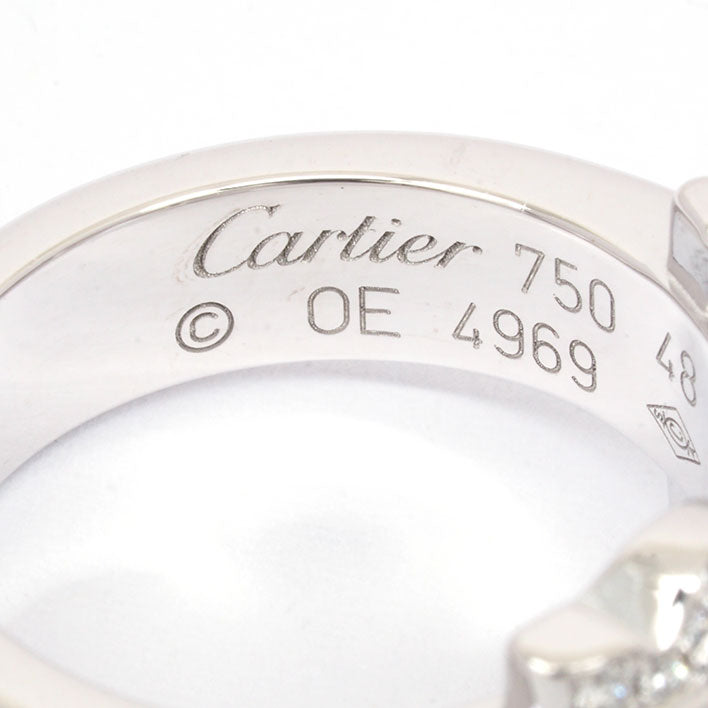 【返品OK】【新品仕上げ済み】カルティエ 2C ブークルセ ダイヤモンド リング K18WG 48【指輪】