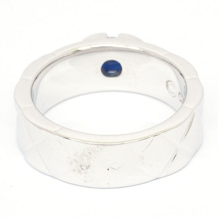 [返回确定] [新完成]香奈儿Matrasse技术椭圆形蓝宝石宽戒指K18WG编号12 [ring]