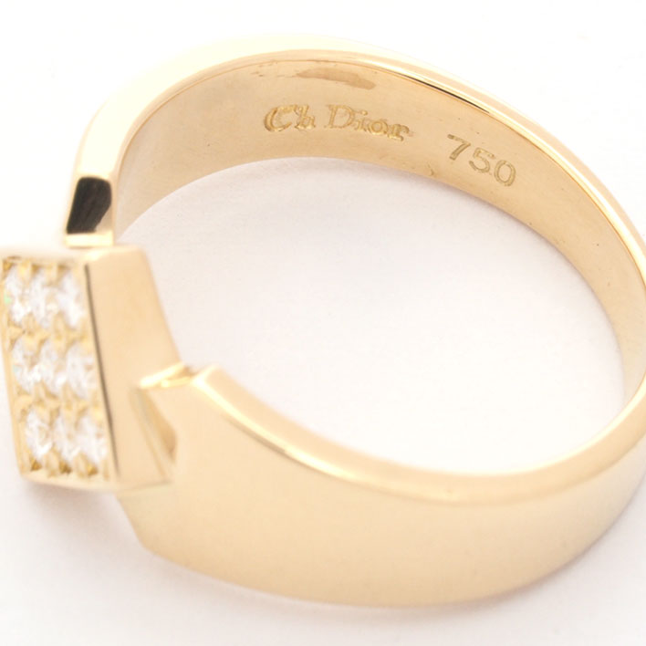 [新完成] Christian Dior 9p Diamond Hishi K18 K18YG [ring]