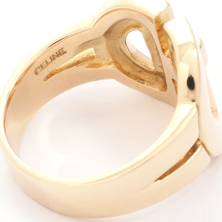 【新品仕上げ済み】セリーヌ ロゴ K18 K18YG 【指輪】