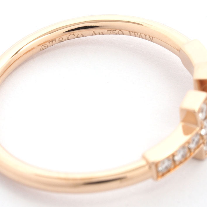 【新品仕上げ済み】ティファニー ティファニーT ダイヤモンド ワイヤーリング K18PG 【指輪】